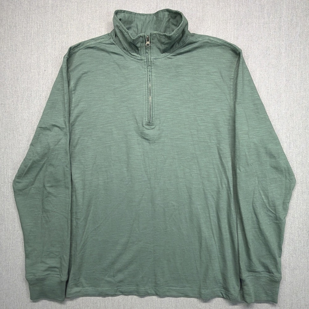 Desert Dunes Paradise Found Men's Long‎ Sleeve Green Large 1/4 Zip